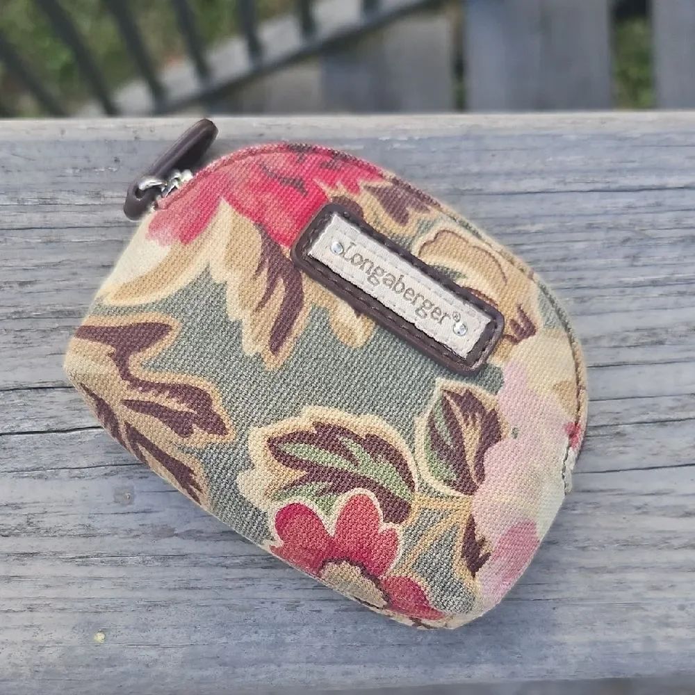 Longaberger Homestead Floral Tapestry Coin Purse